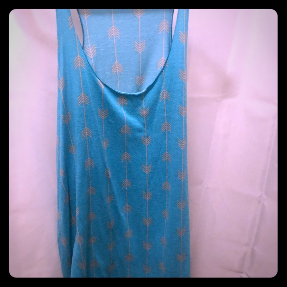 Blue and brown arrow tank top